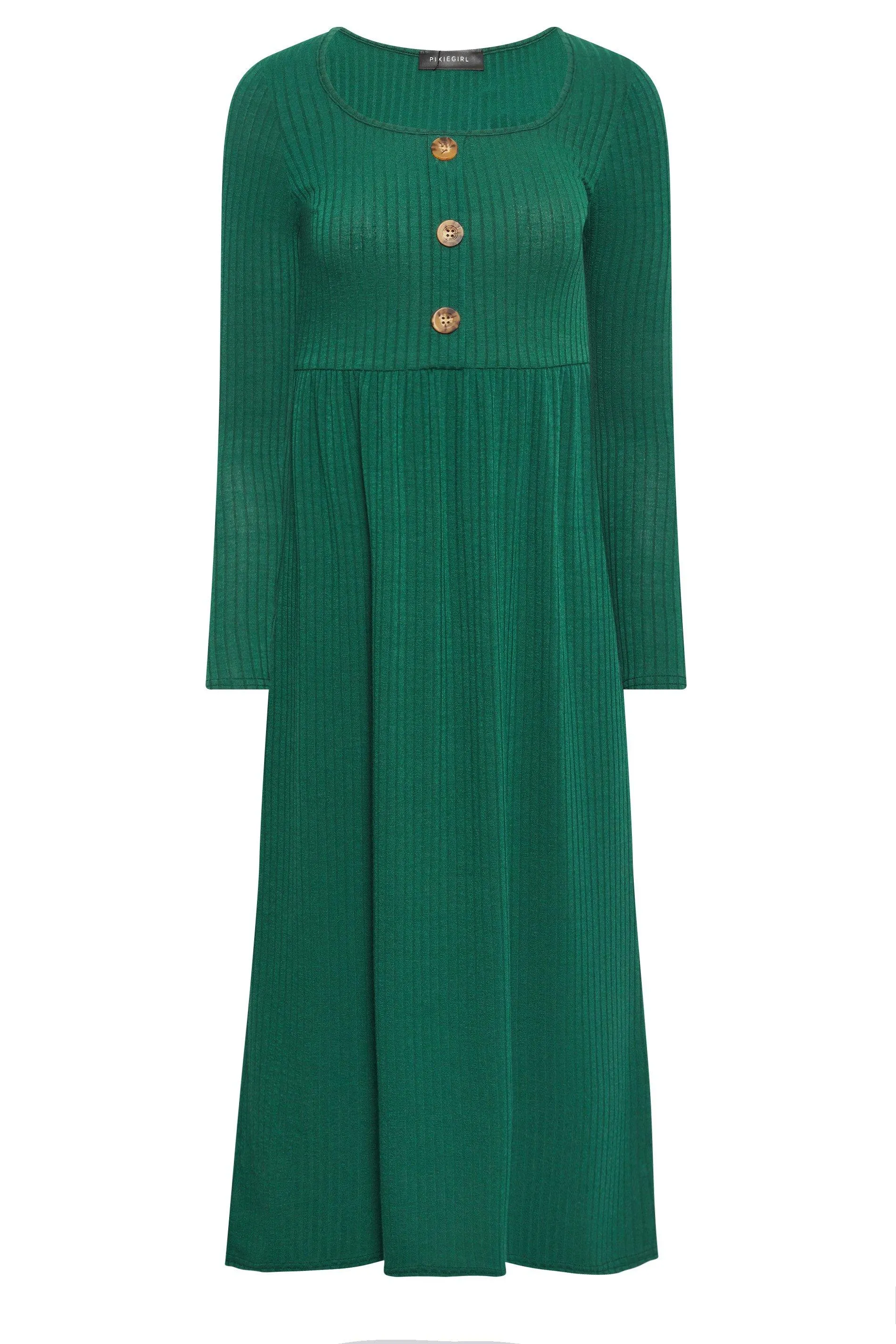 Dresses | Petite Ribbed Button Midaxi Dress | PixieGirl