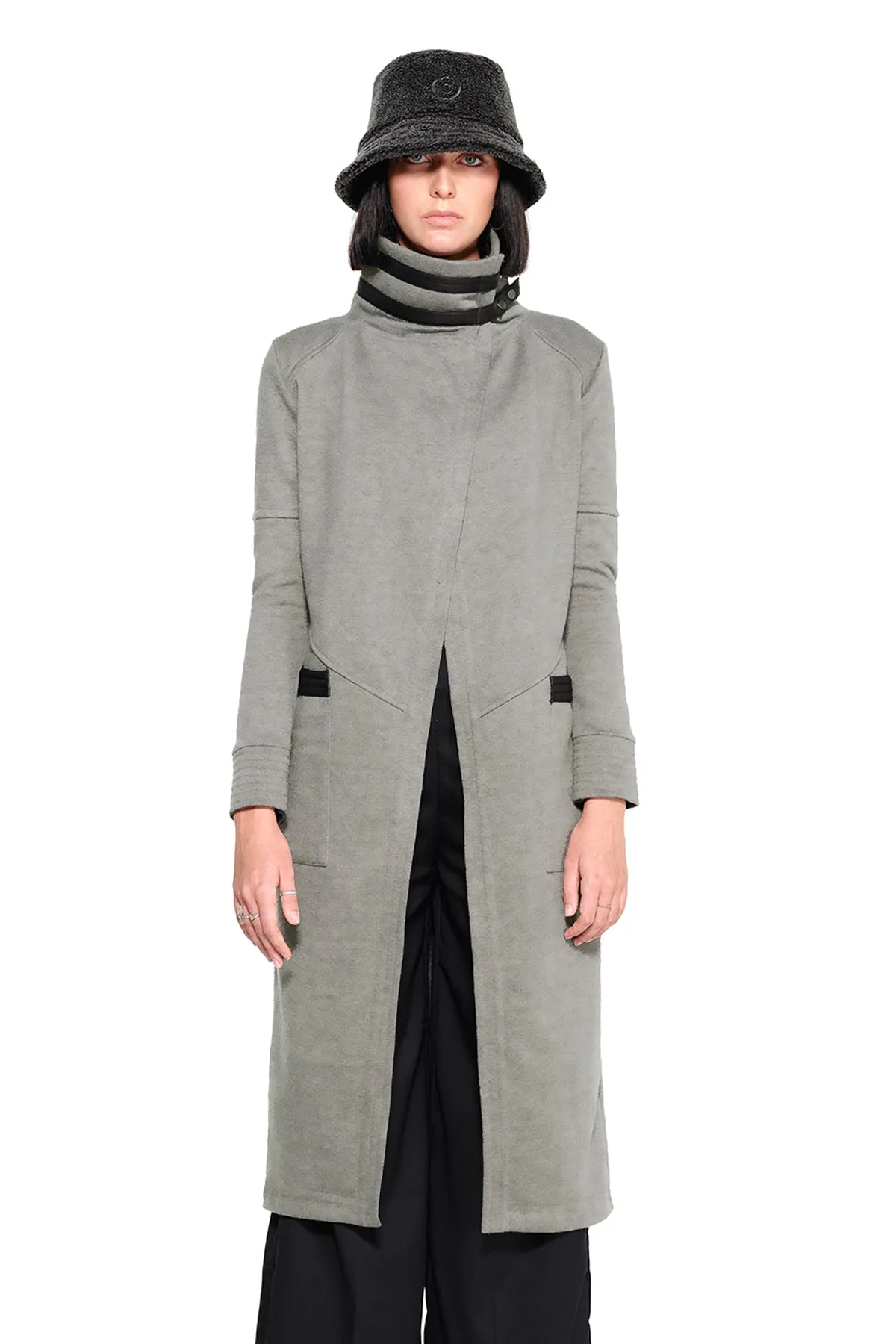 DUSTER COAT IN ASH FLEECE