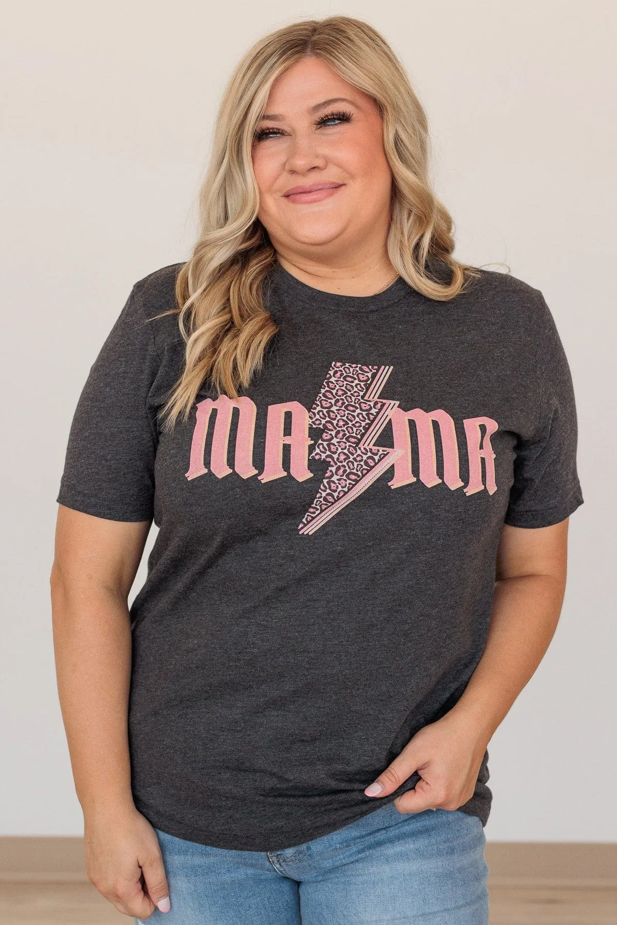 Electric Love Mama Graphic Tee- Charcoal