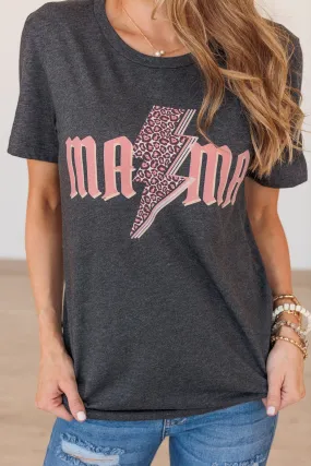 Electric Love Mama Graphic Tee- Charcoal