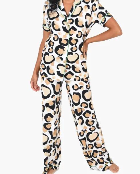 Emily McCarthy Pajama Pant Set in Classic Spot Cheetah