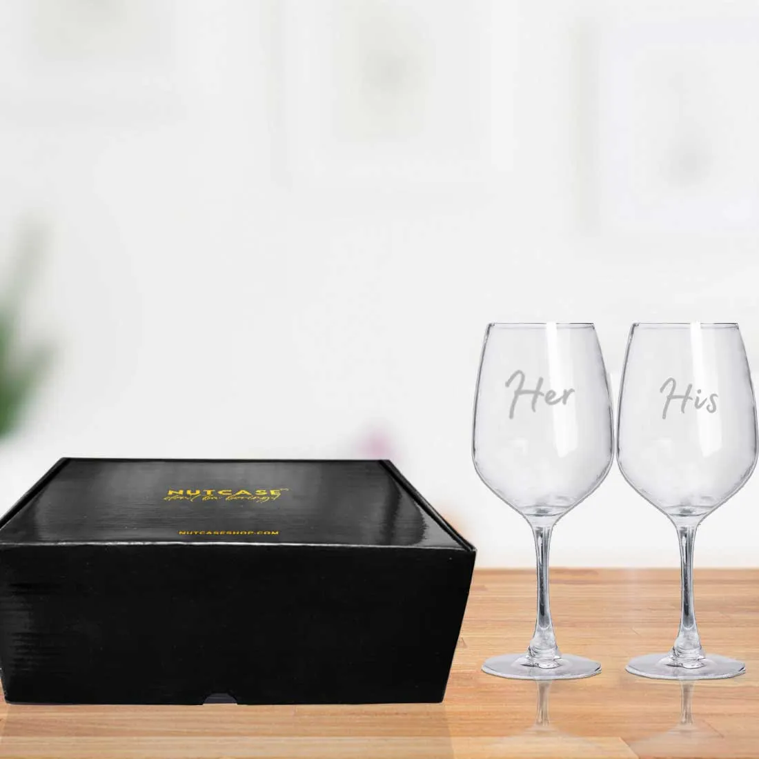 Engraved Wine Glasses for Couples Anniversary Gift Ideas for Couples - His & Her