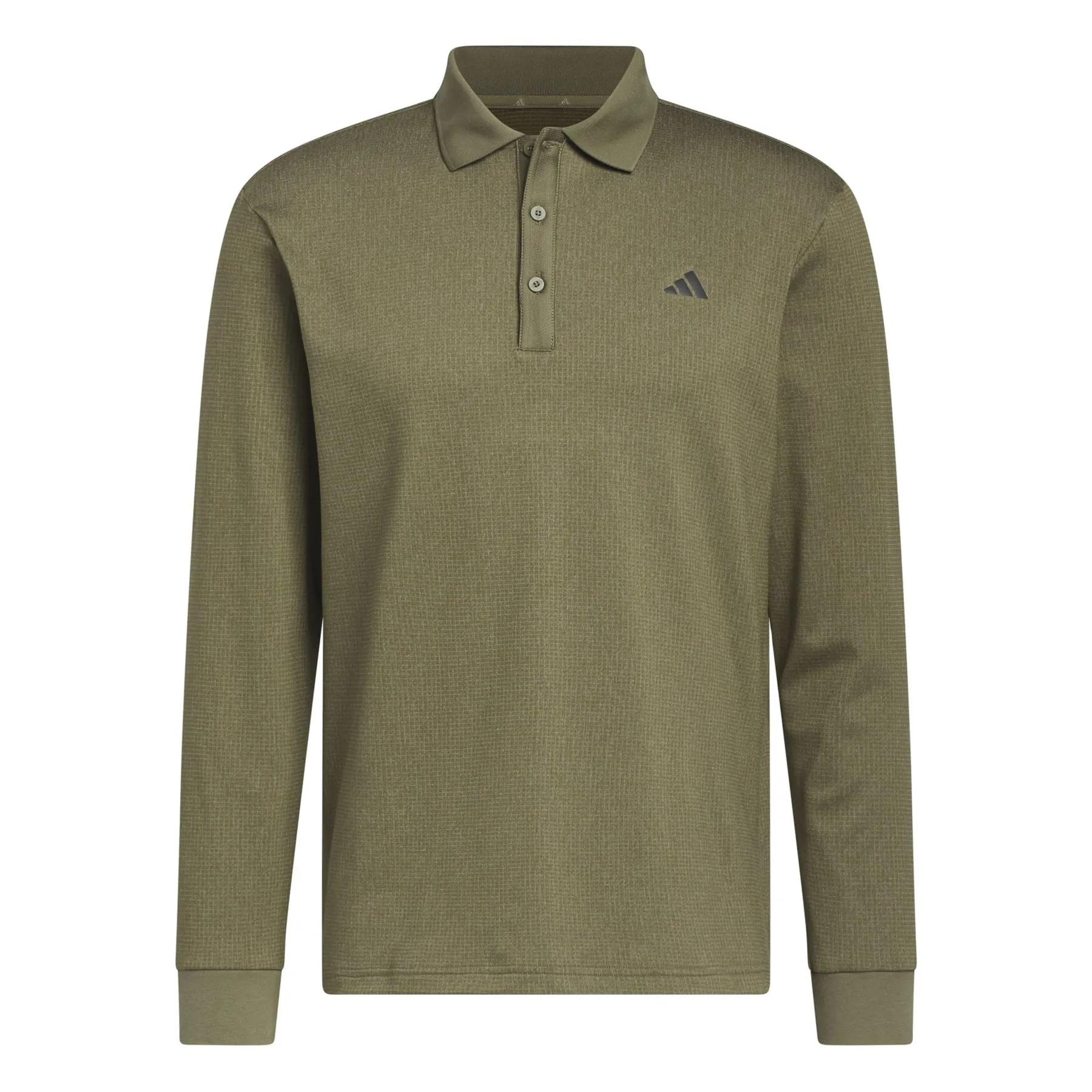 Essentials Long Sleeve Polo Olive Strata Melange - AW23