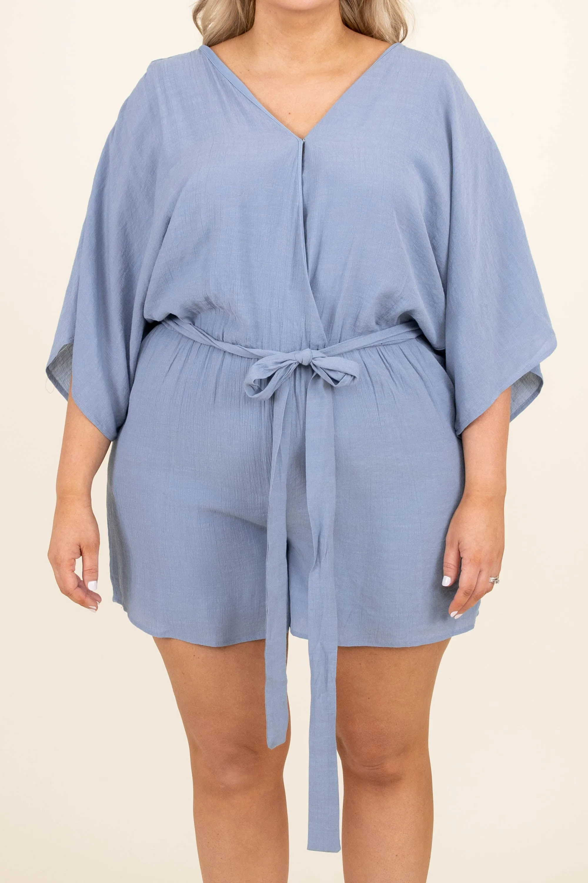 Fancy Getaway Romper, Sea Blue