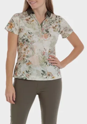 Floral Print Polo