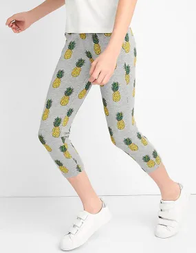 GAP Girls Grey Print Stretch Jersey Capris