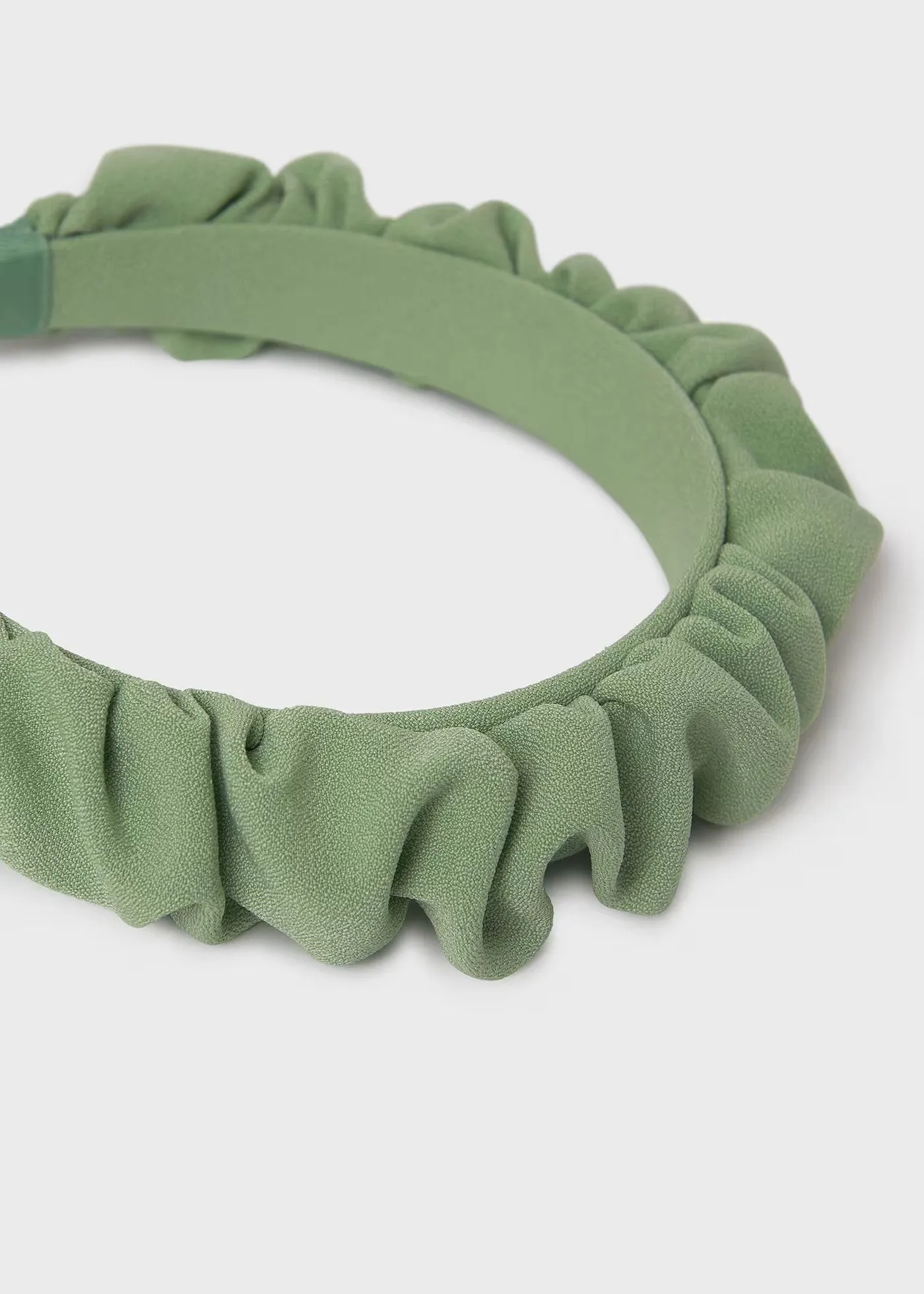 Girl Ruffled Crepe Headband - Green