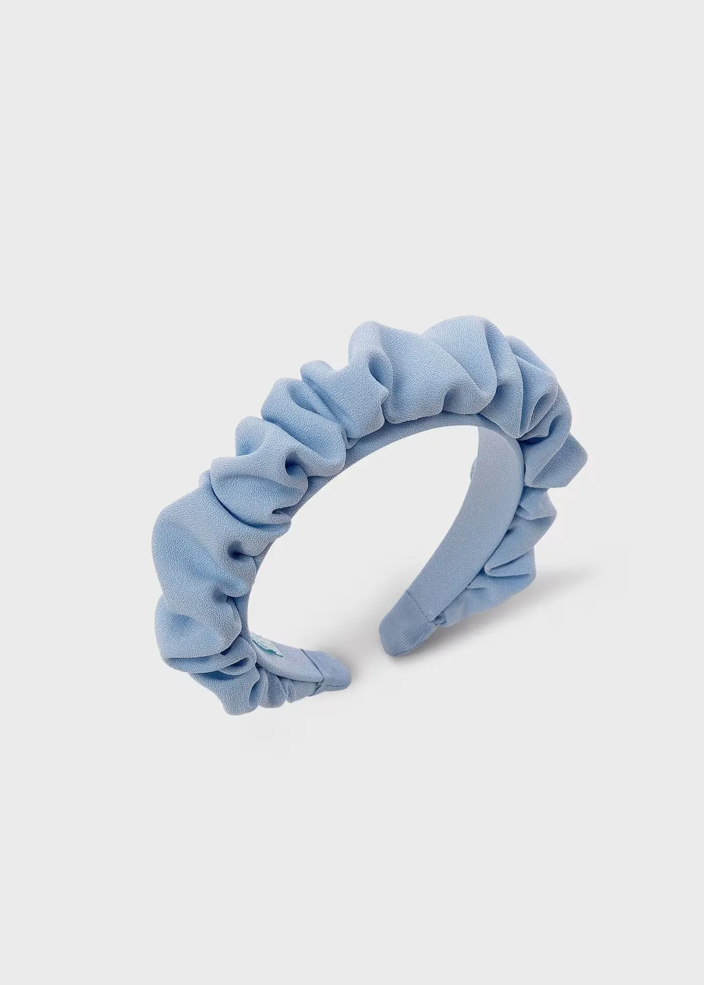 Girl Ruffled Crepe Headband - Sky blue