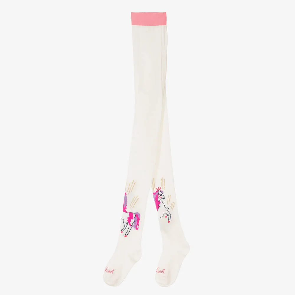 Girls Ivory Unicorn Tights