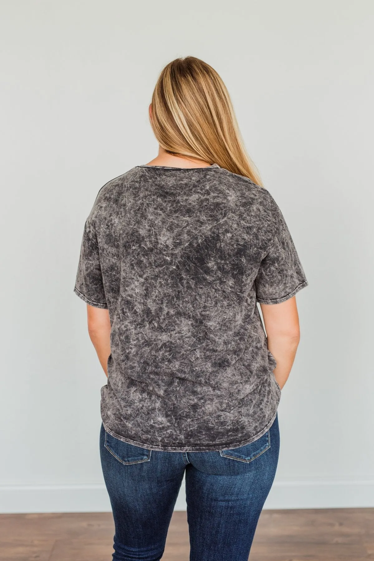 Grateful For You Mama Graphic Tee- Washed Charcoal