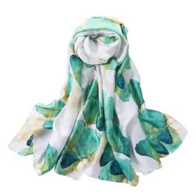 Green & White Lightweight Scarf