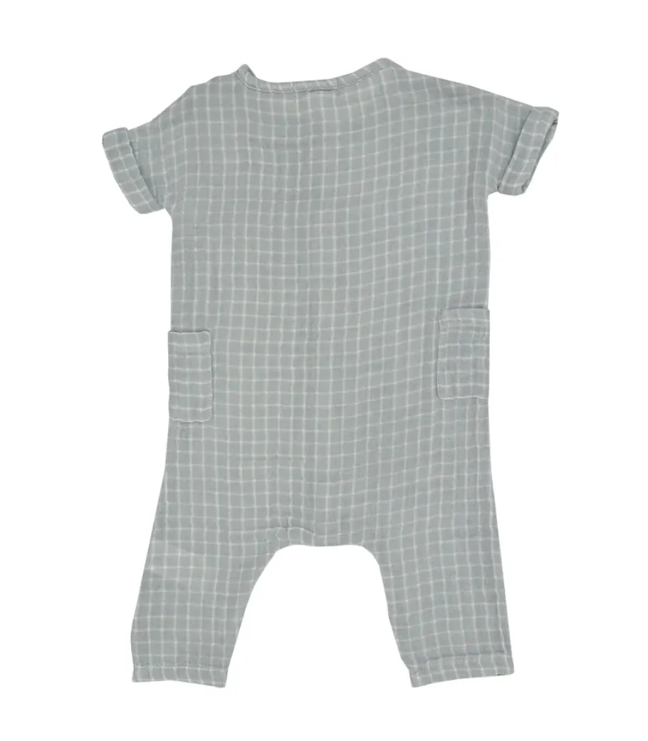 Grey Grid Dolman Romper