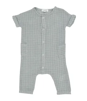 Grey Grid Dolman Romper