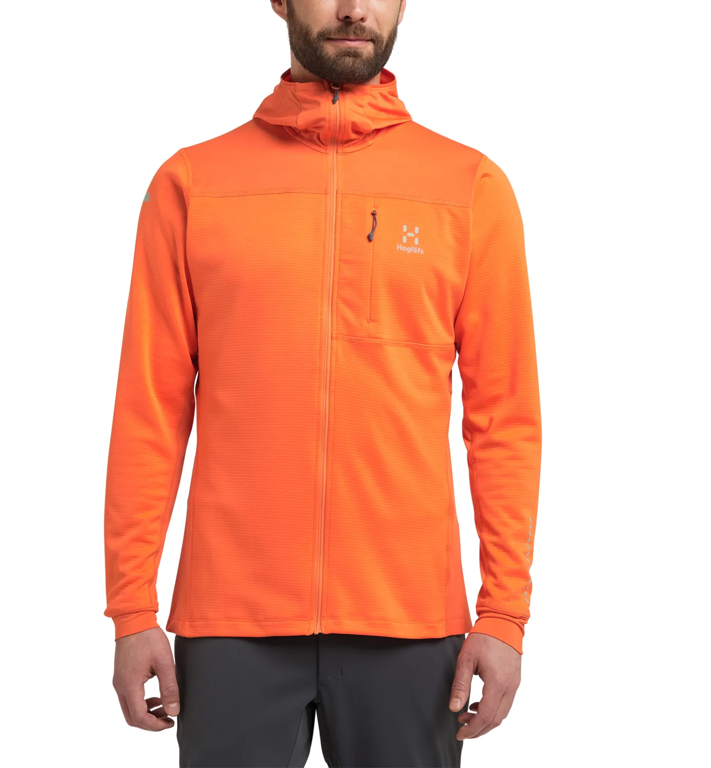 Haglöfs Men's L.I.M Mid Multi Hood Flame Orange | Buy Haglöfs Men's L.I.M Mid Multi Hood Flame Orange here | Outnorth