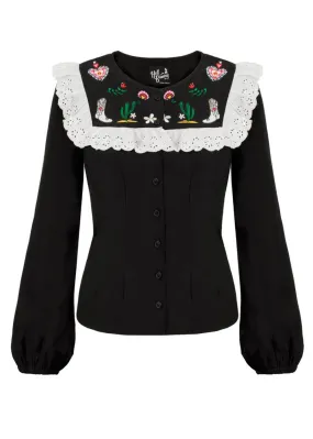 Hell Bunny Tessie Blouse Black