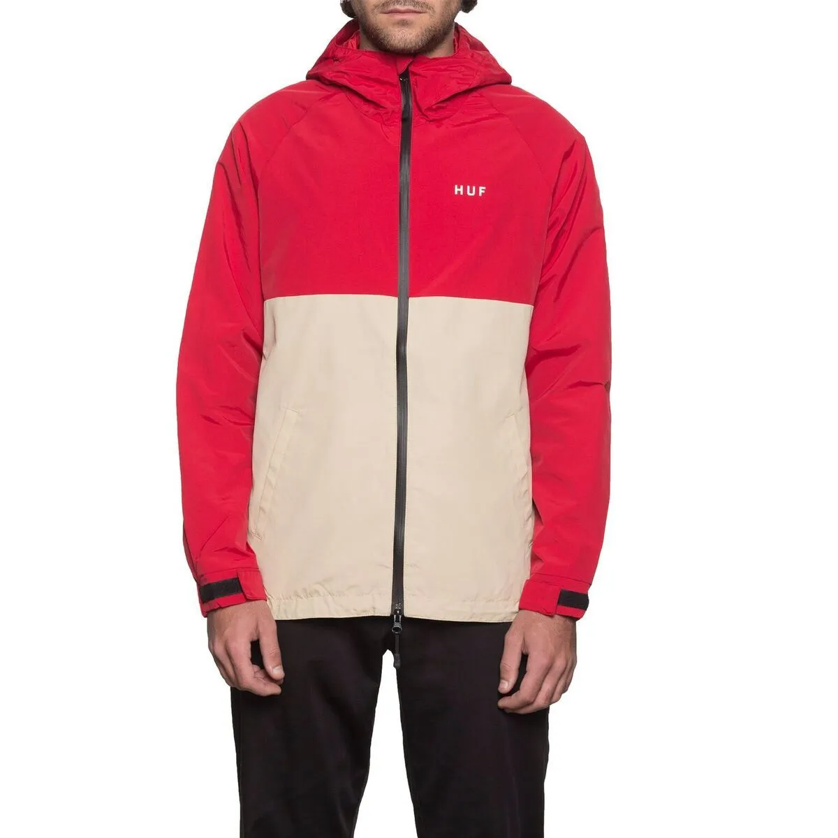 HUF STANDARD SHELL JACKET // RED/TAN