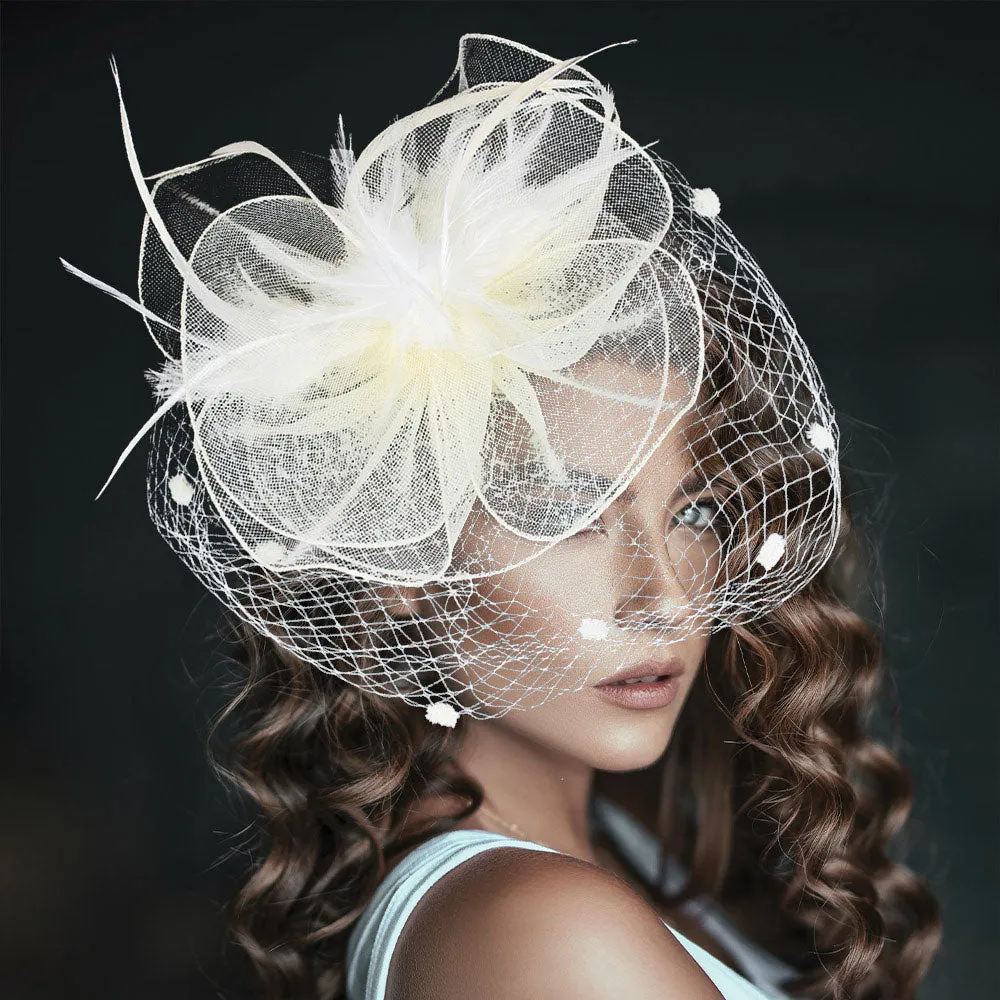 iLLASPARKZ Feather Mesh Flower Fascinator / Headband