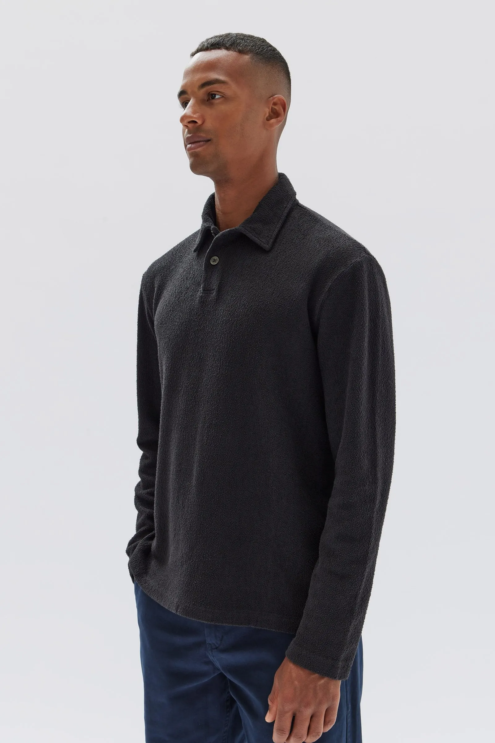 Jeremy Textured Long Sleeve Polo