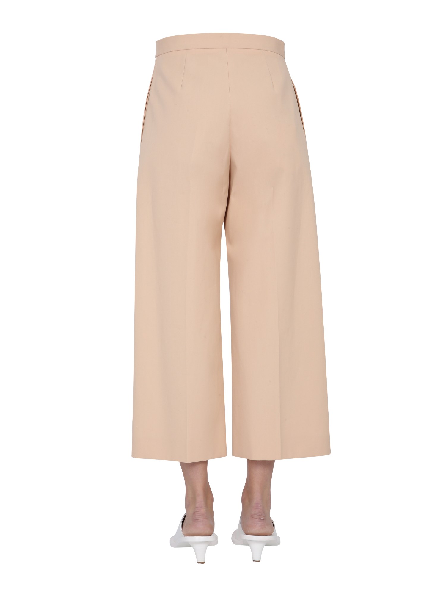 JIL SANDER    CROPPED COTTON TROUSERS WITH WIDE LEG