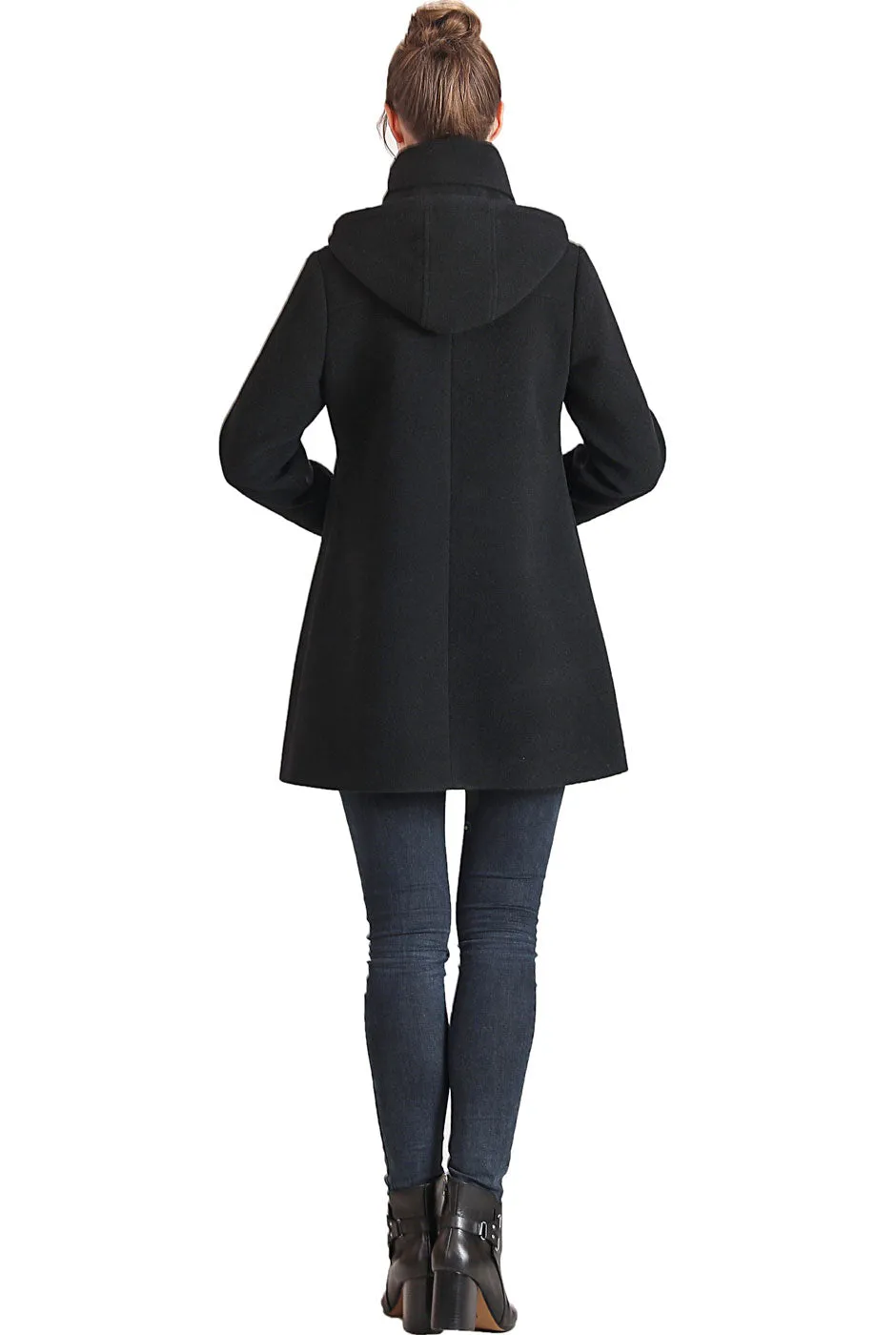 Kimi + Kai Maternity Aela A-Line Hooded Wool Coat