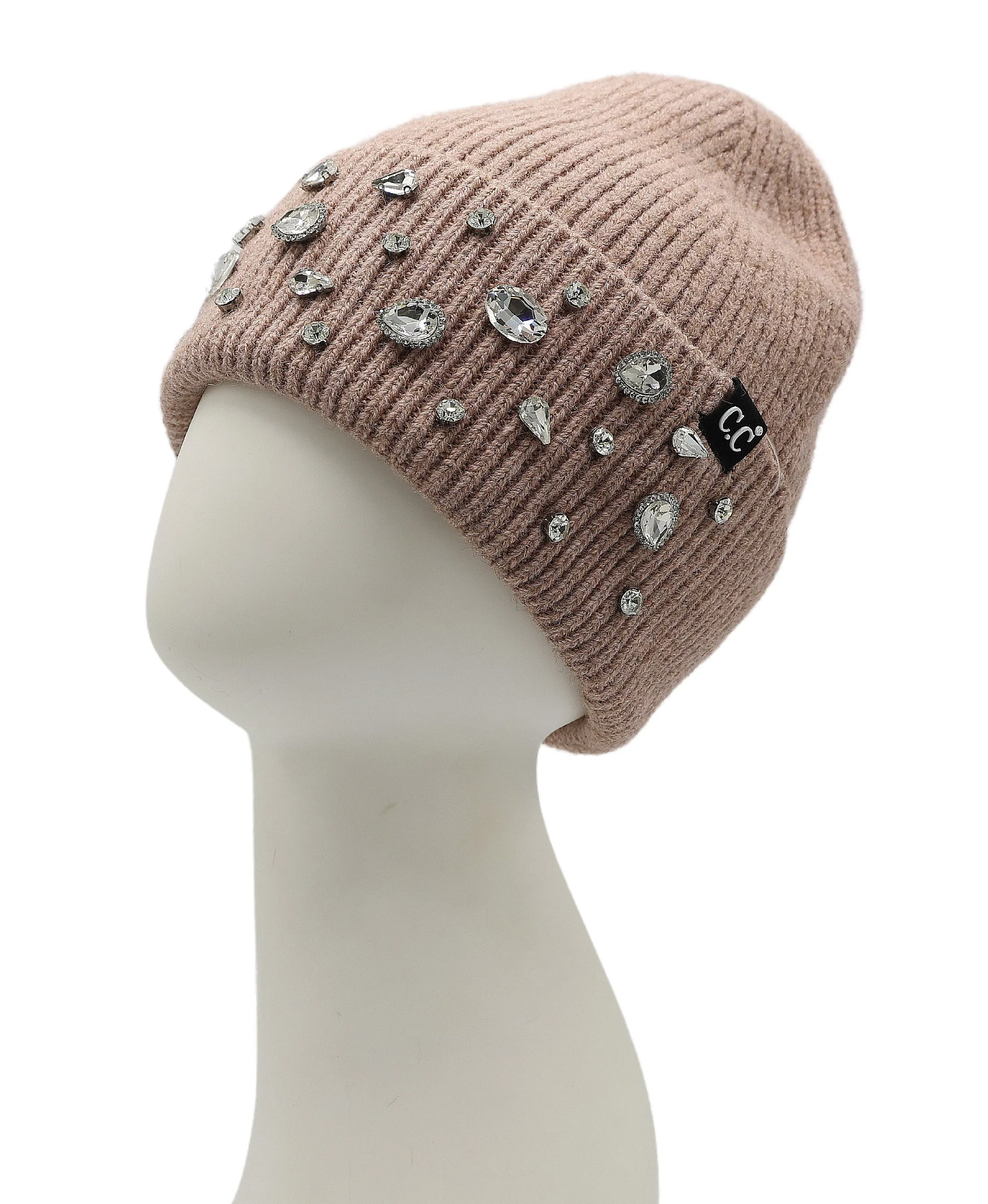 Knit Hat w/ Rhinestones