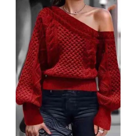 Knitted Off Shoulder Top