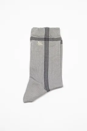 KT-142LS Side Line Silk Socks Light Grey