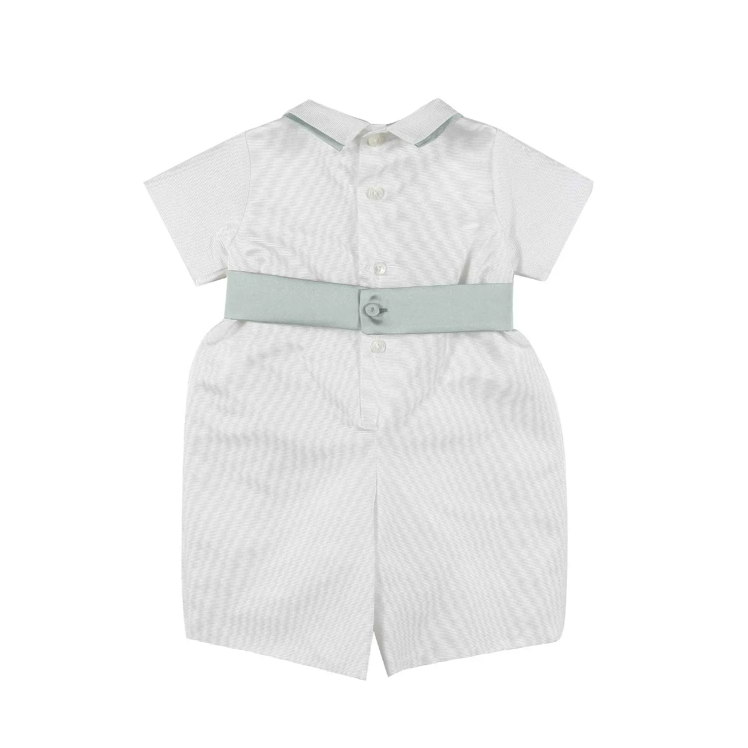 La Stupenderia White And Sage Green Alessandro Romper