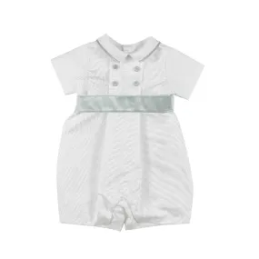 La Stupenderia White And Sage Green Alessandro Romper