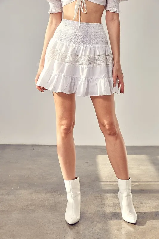 Lace Trim Detail Mini Skirt