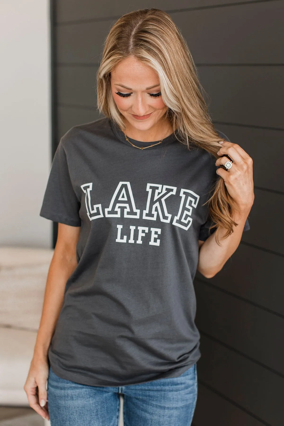 Lake Life Graphic Tee- Charcoal