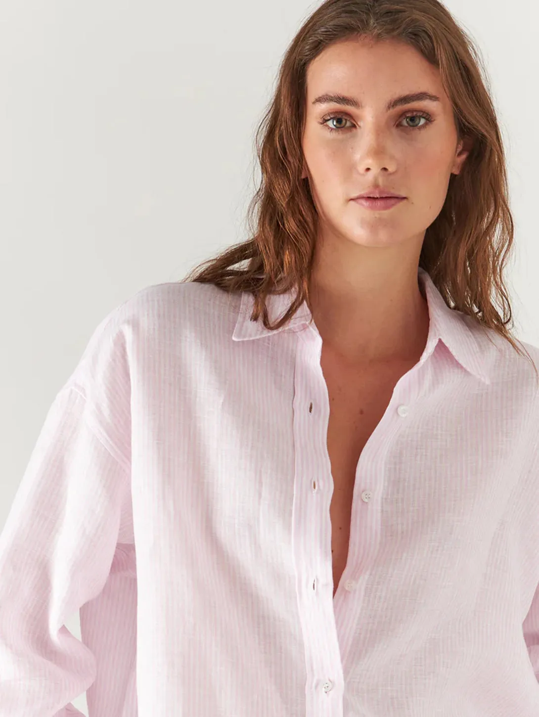 Linen Boyfriend Shirt - Pixie