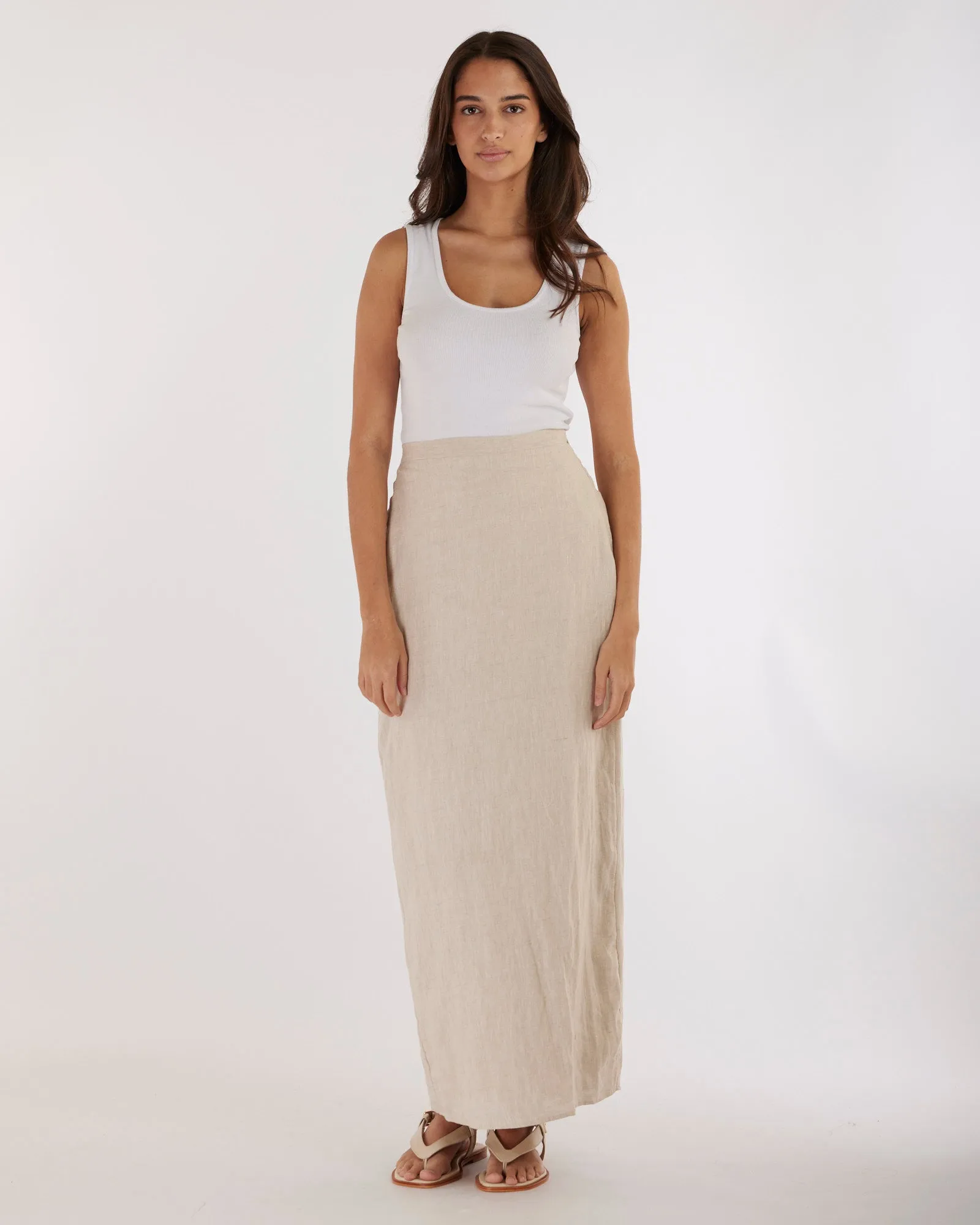 Mabel Linen Skirt - Natural