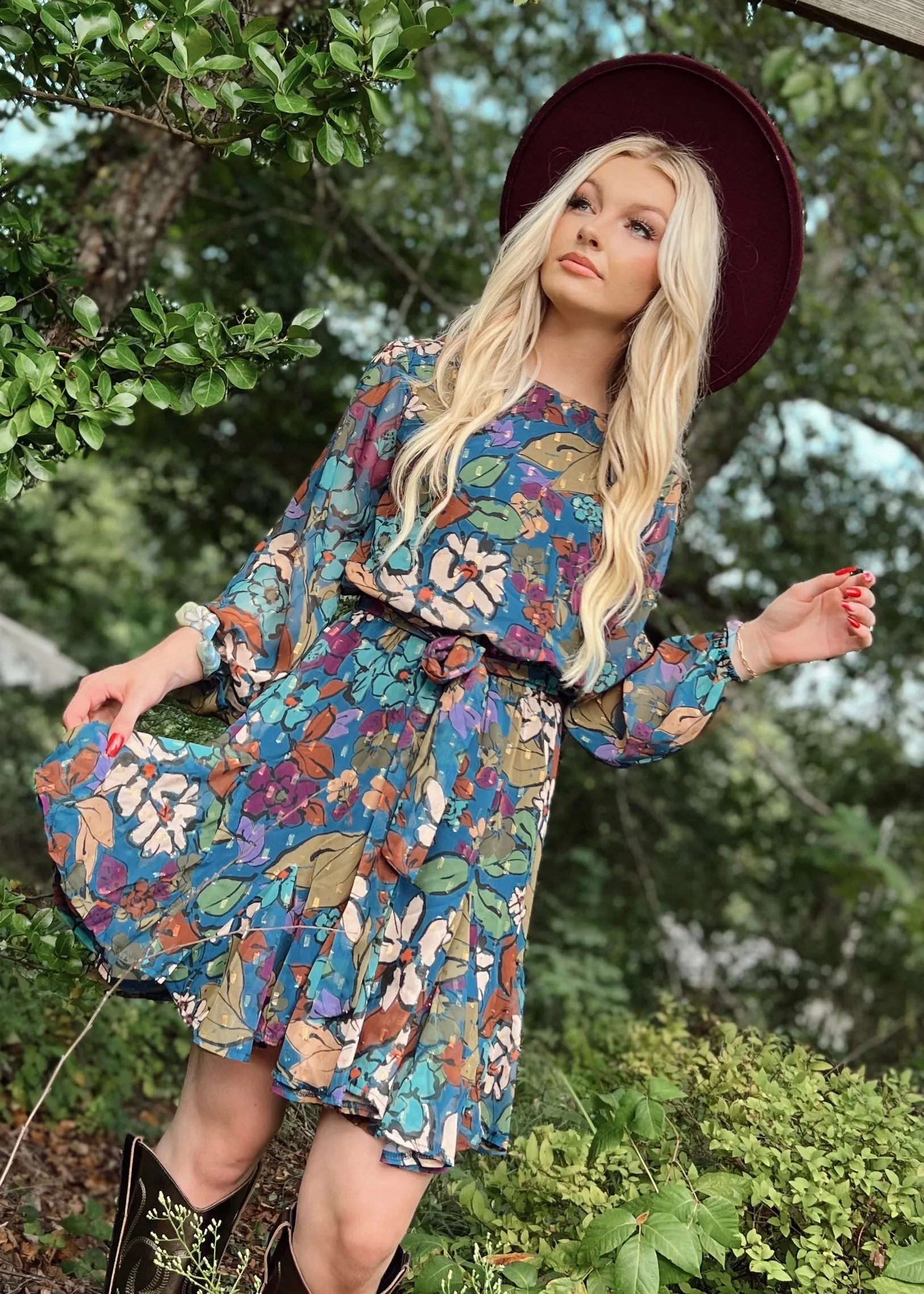 Meet Me In Santorini Sasha Dress | Navy Floral