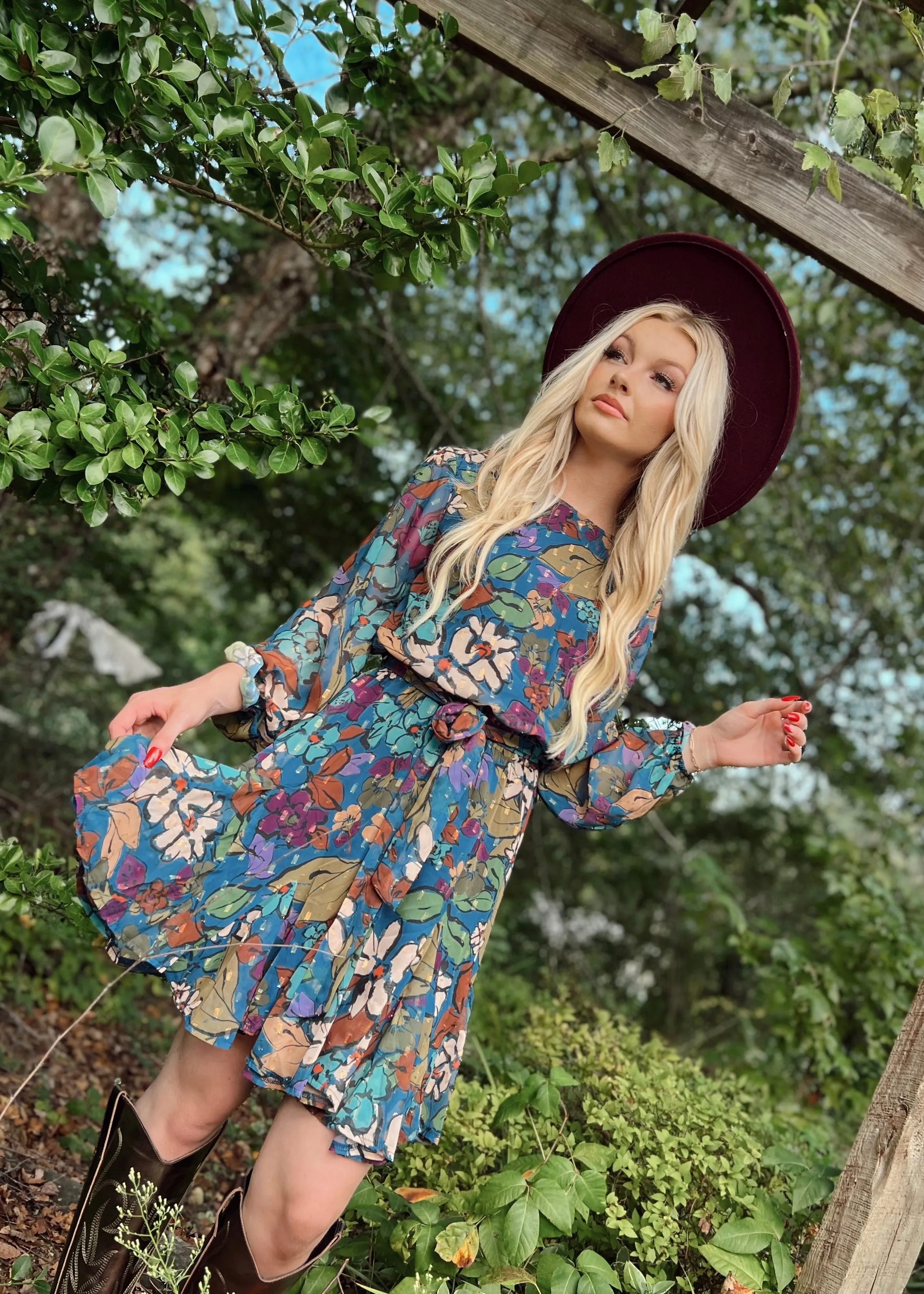 Meet Me In Santorini Sasha Dress | Navy Floral