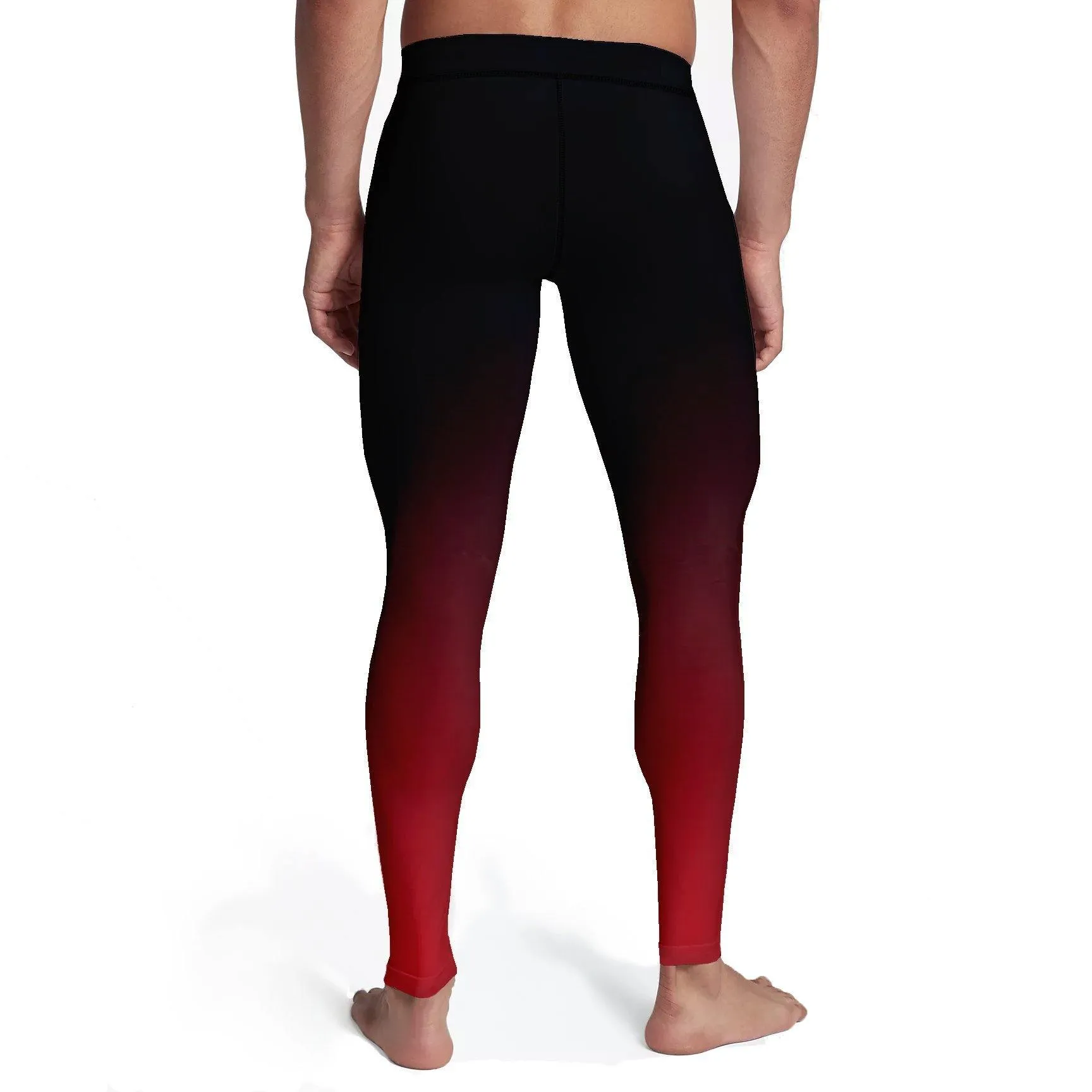 Men's Black Red Ombre Tights