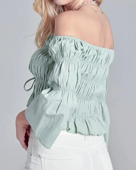 Minty Off Shoulder Top