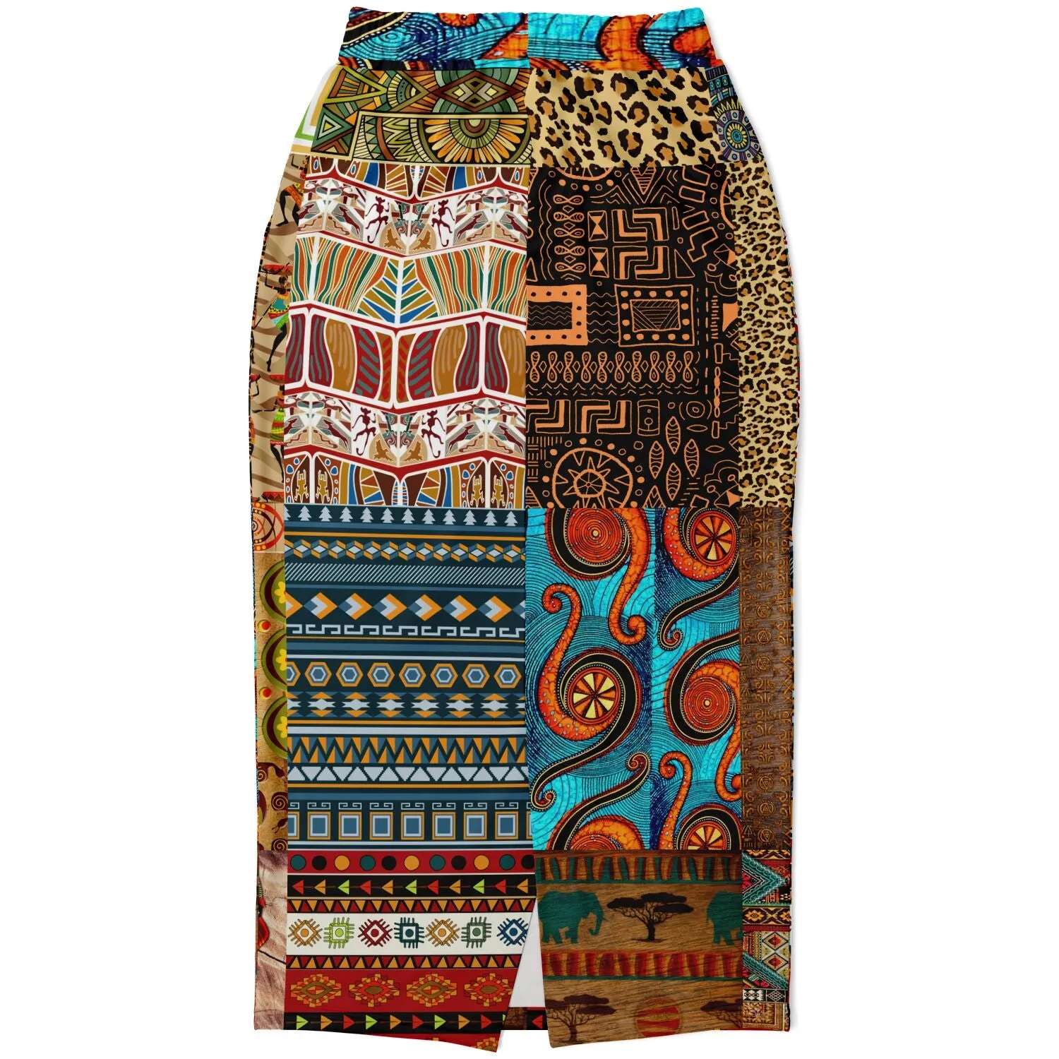 Mother Lode African Print Eco-Poly Long Pocket Skirt