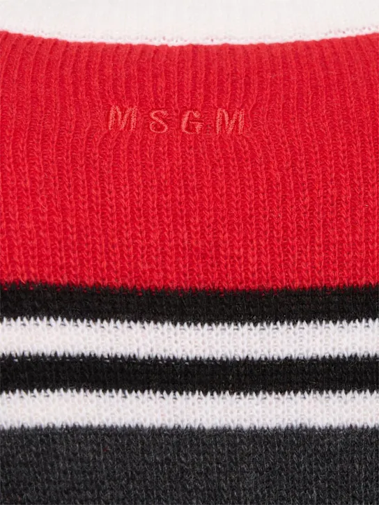 MSGM   Striped intarsia knit sweater 