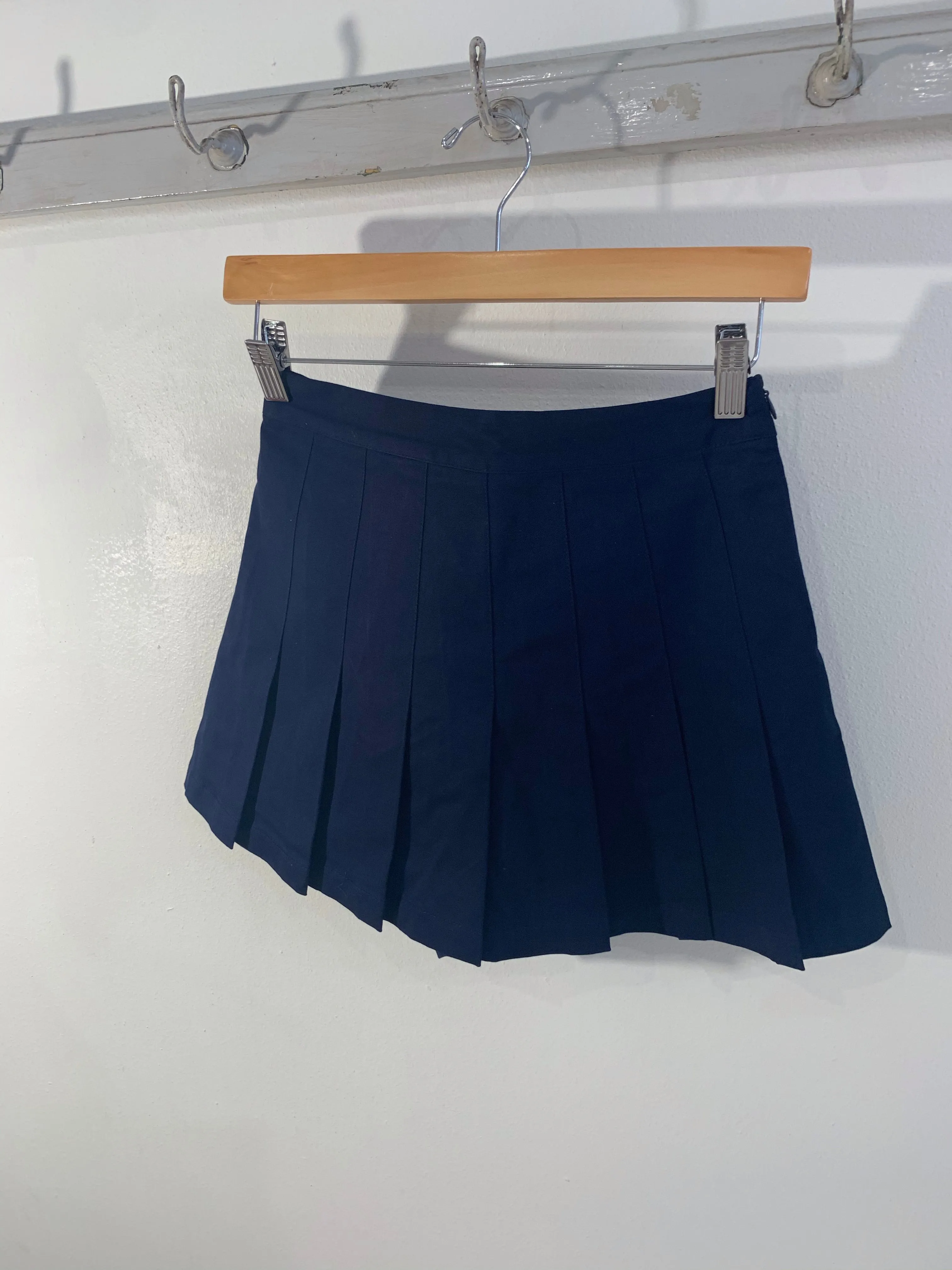 Navy Pleated Skirt