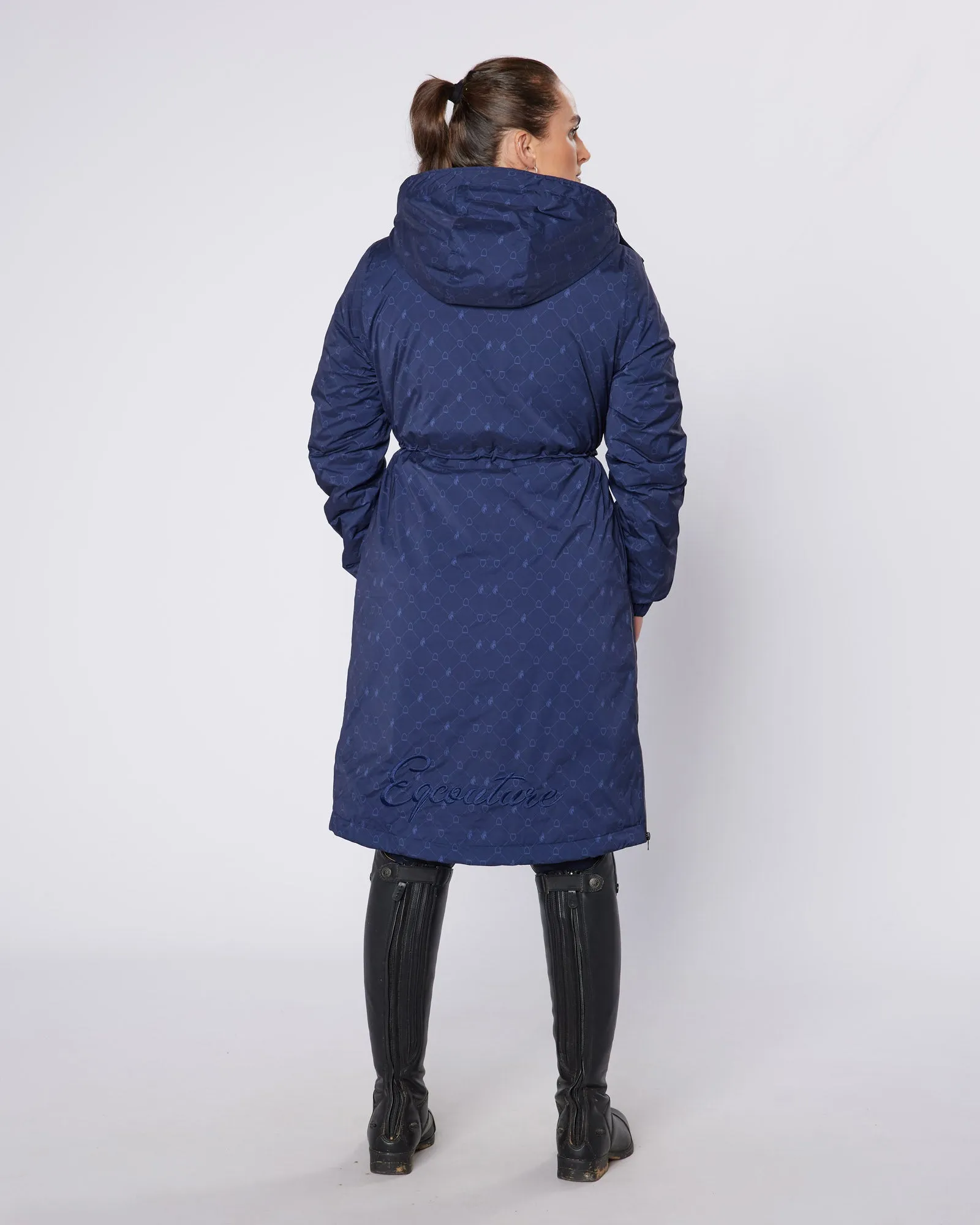 NEW DryStyle Waterproof Fleece Lined Coat - Navy Stirrup Print