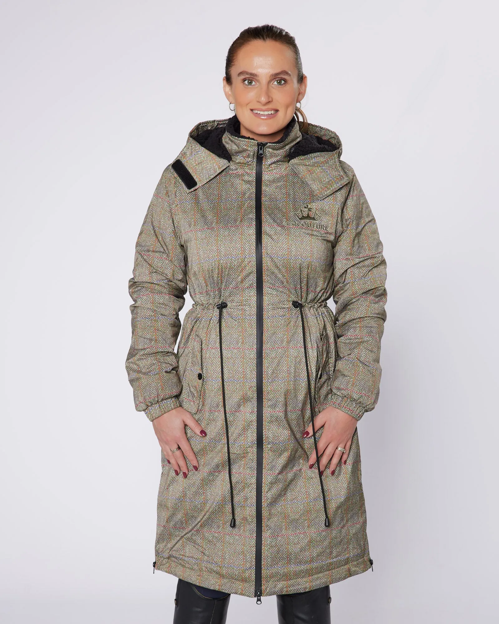 NEW DryStyle Waterproof Fleece Lined Coat - Tweed Effect