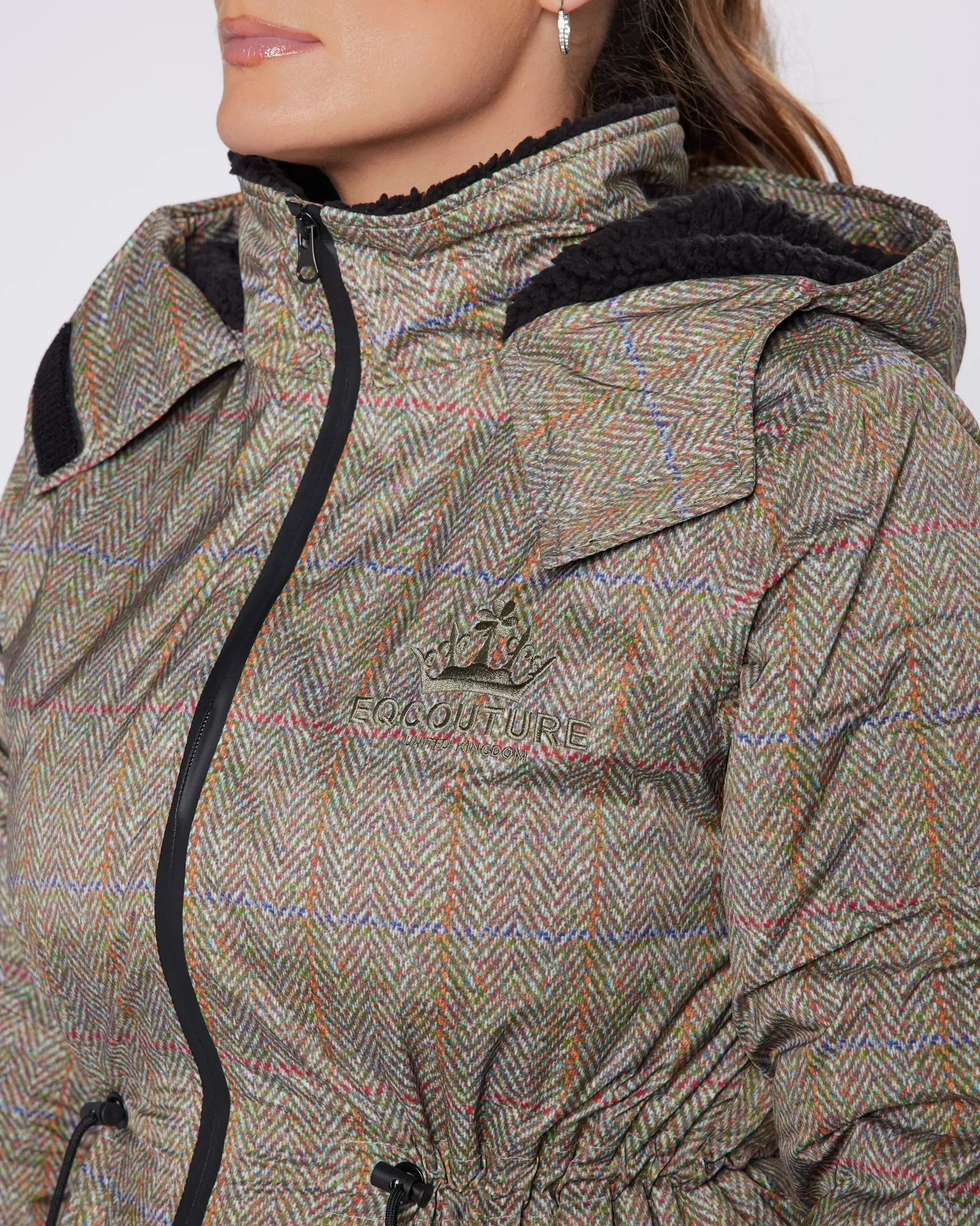 NEW DryStyle Waterproof Fleece Lined Coat - Tweed Effect