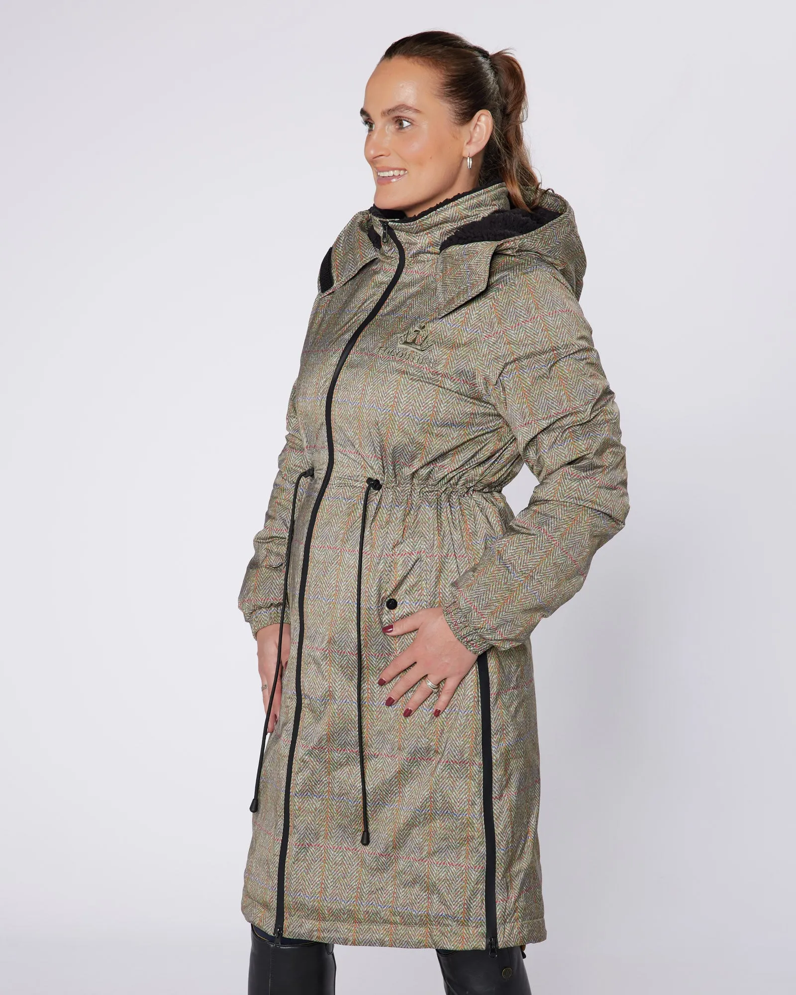 NEW DryStyle Waterproof Fleece Lined Coat - Tweed Effect