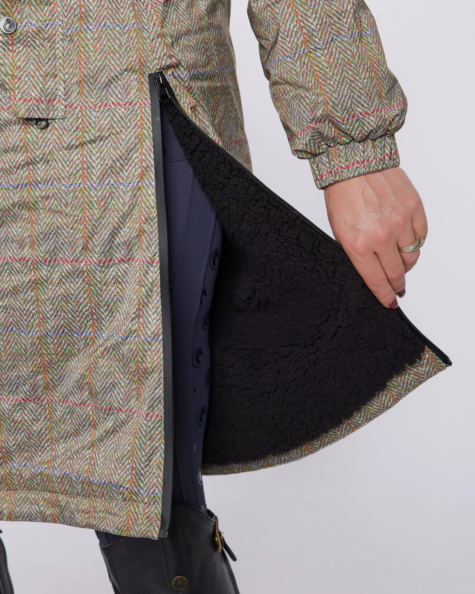 NEW DryStyle Waterproof Fleece Lined Coat - Tweed Effect