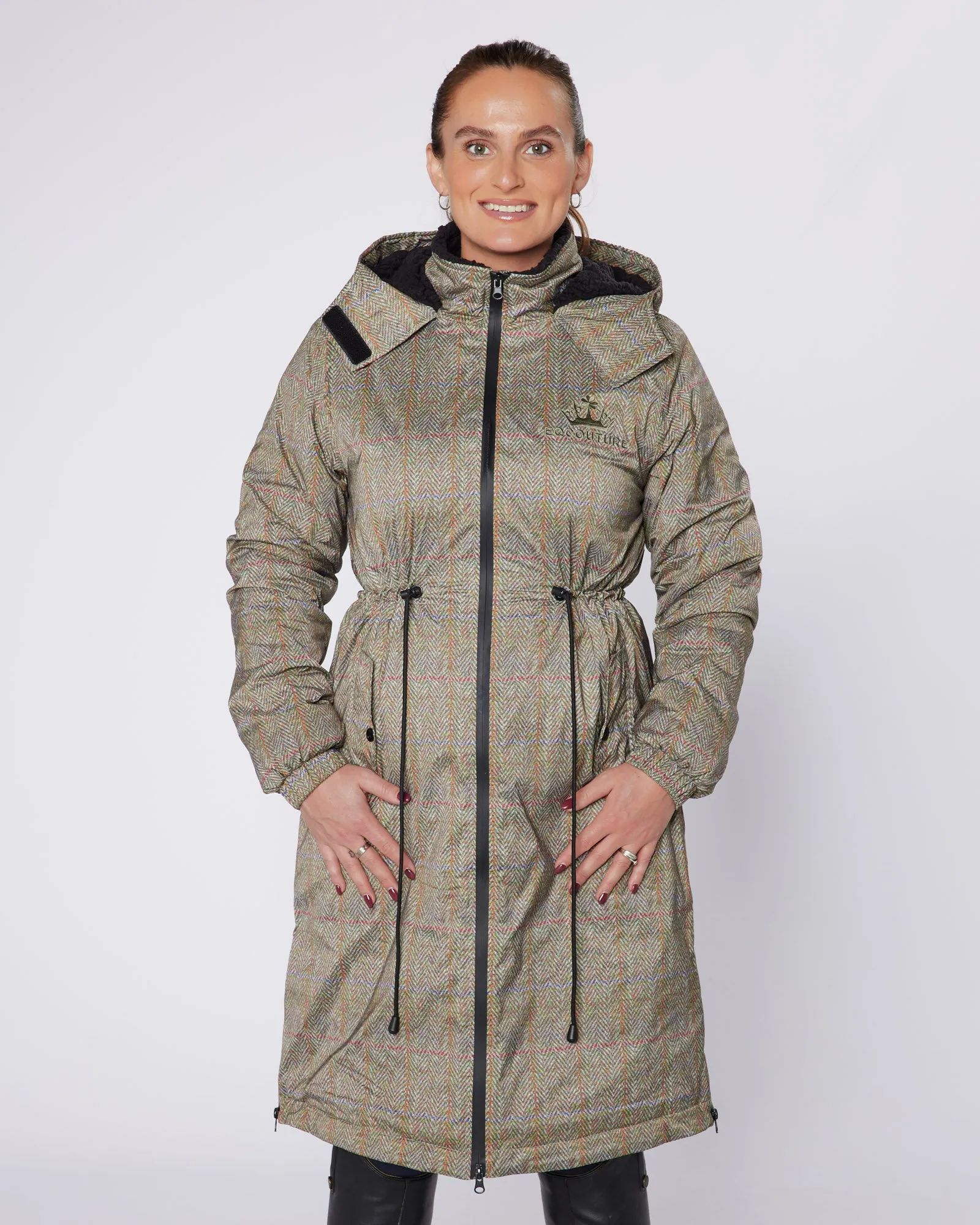 NEW DryStyle Waterproof Fleece Lined Coat - Tweed Effect