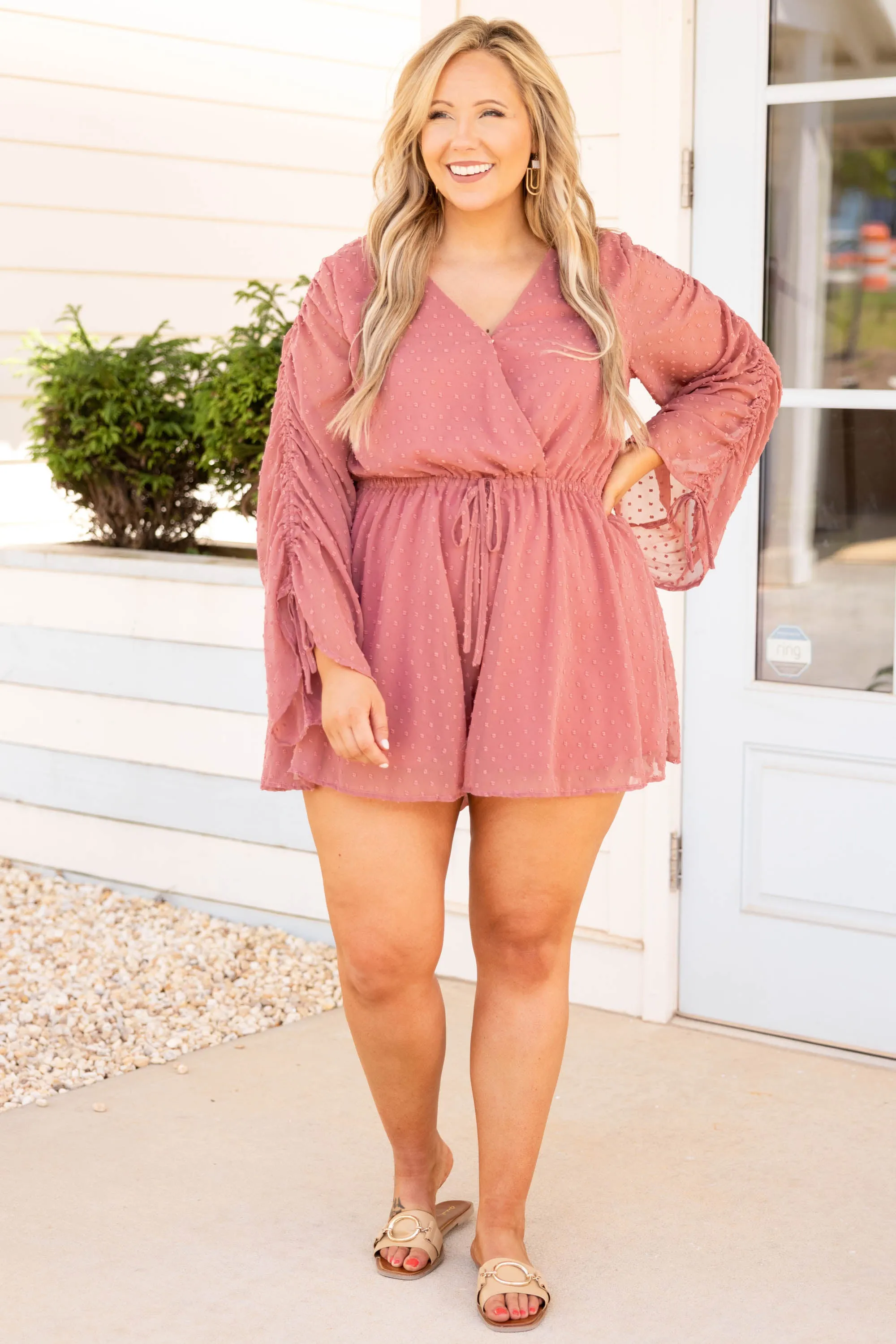 Night Lights Romper, Mauve