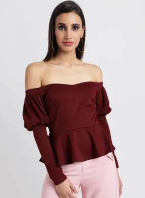 Off Shoulder Peplum Top