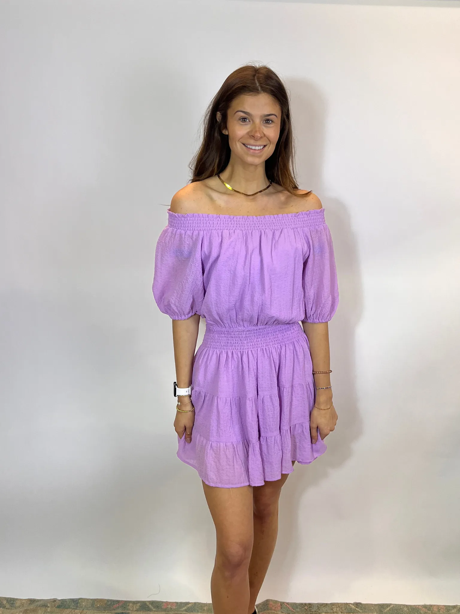 Off Shoulder Tier Romper