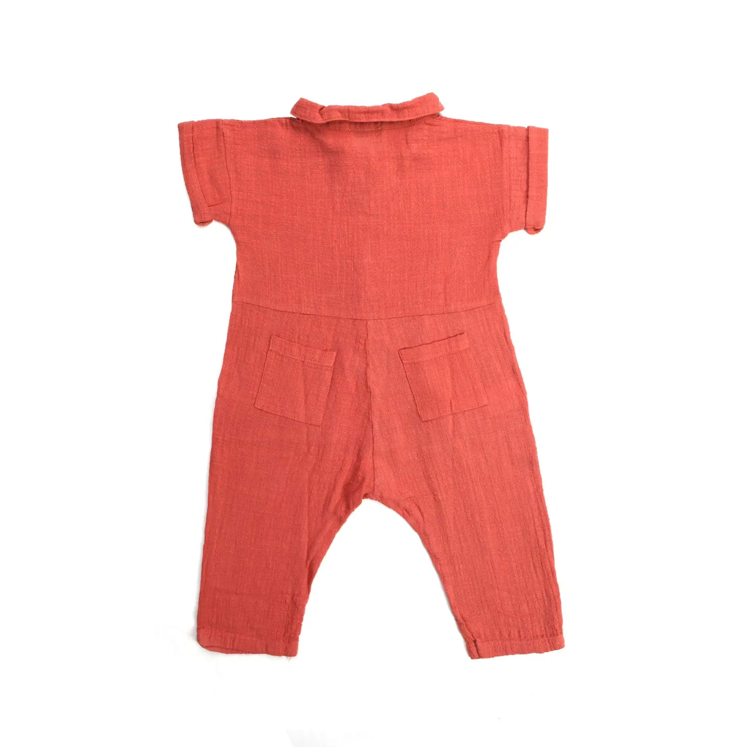 One More In The Family Rust Romper For Baby Girls